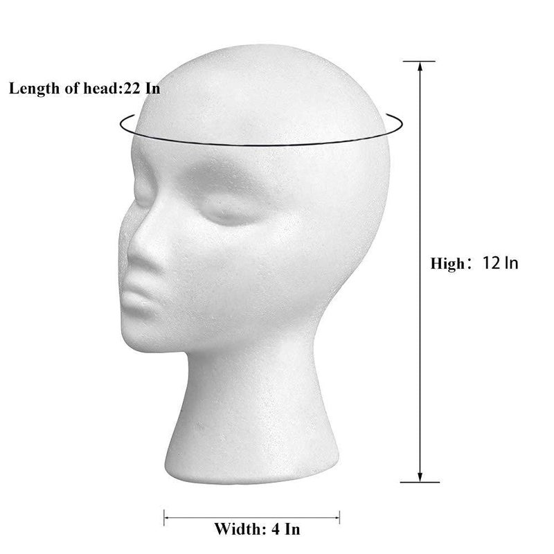 Smilco 11" 3 Pcs Wig Head - Tall Female Foam Mannequin Wig Stand and Holder for Style, Model And Display Hair, Hats and Hairpieces, Mask - for Home, Salon and Travelï¼ˆ3 Piecesï¼‰ - Image 2